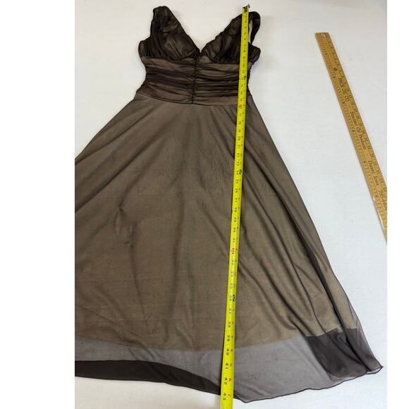 Connected Apparel Ruched Knee Length Mesh‎ Overlay Dress Goth Y2K 6P - Picture 14 of 15